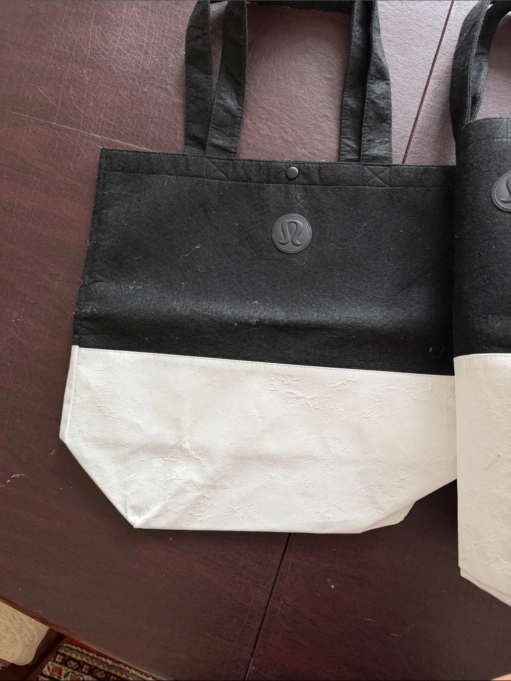 lululemon athletica Black and White Colorblock Tote Set of 3